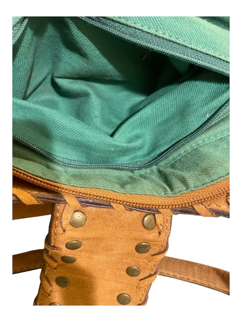 Cato Cognac Faux Leather Hobo Shoulder Bag Boho Whipstitch Purse